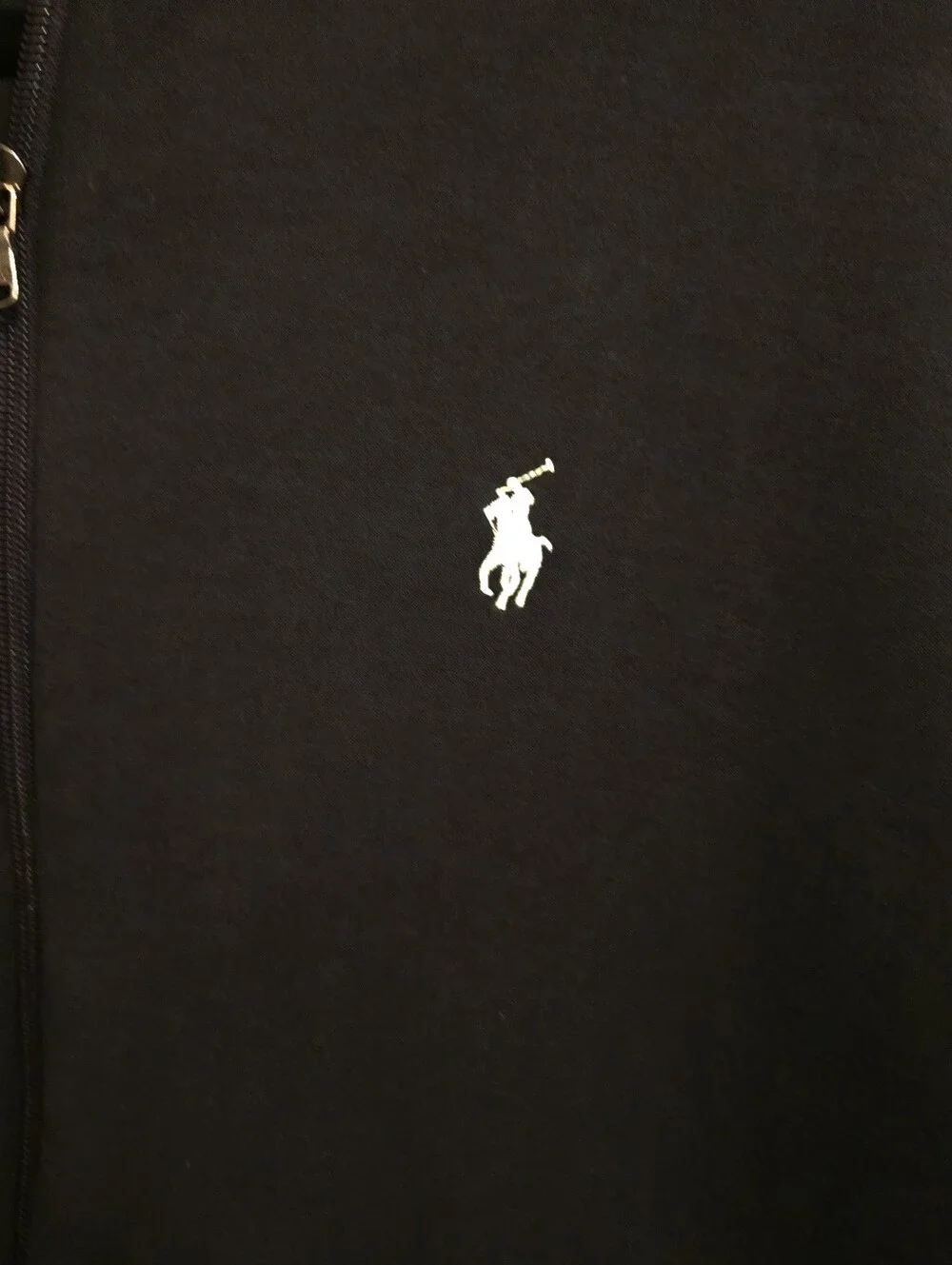 Polo Ralph Lauren Double Knit Full Zip Hoodie Black Mens Medium